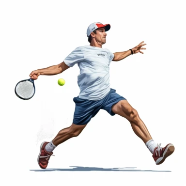 high def photograph clipart vector image with plain white background of a hyper realistic high definition photograph of a pickleball player lobbing the ball really high in the air. extremely detailed. 35mm lens. 8k. Ultra HD.