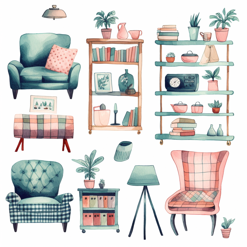 cartoon furniture cliparts