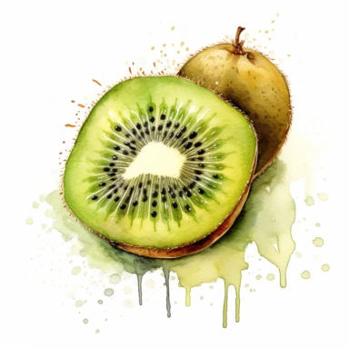 watercolor kiwi fruit clipart,white background