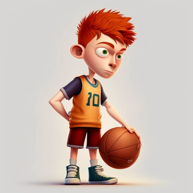 Basketball clipart. Sport graphics, boy Basketbal player characters, 8k polished, clear background 3d rendered by pixar