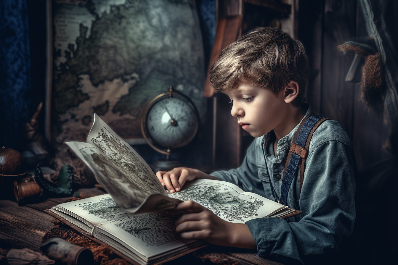 boy reading clipart
