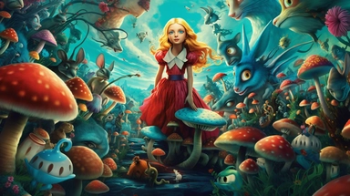alice and wonderland animation, alice alice and wonderland clipart, alice and wonderland for free, alice and wonderland clip, in the style of narrative-driven visual storytelling, expressive cartooning, wildlife art with a satirical twist, red and azure,