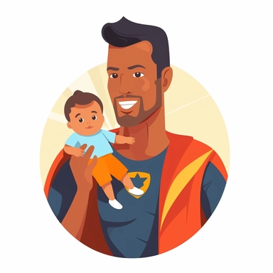 Father Clipart, Dad Clipart, Daddy Clipart, Father's Day Clipart, Father and Baby Clipart, Father Vector, Dad and Baby Boy, Super Dad, Cute