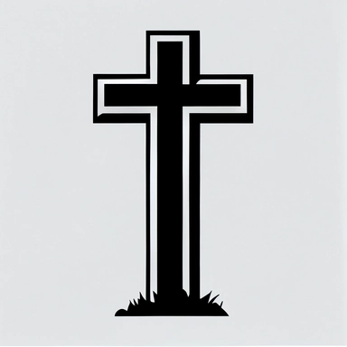 simple outline of a christian cross, clipart, svg cut file, flat 2d, black and white, minimalist
