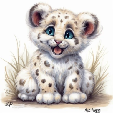 full body of a cute happy smiling baby cub puma , hello, in the style of jody bergsma, insanely fluffy fur, clipart with white background,32k uhd, hand-painted details, charming character illustrations, amazing colours combo ,aquarellist, hd , how beautiful and cute it is,white background clipart
