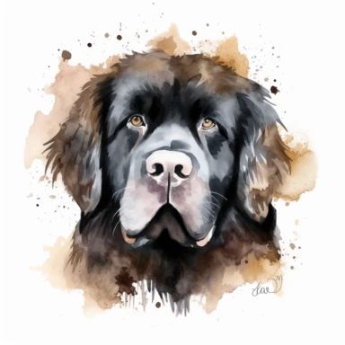 Newfoundland Dog PNG | Watercolor Newfoundland Dog Clipart | Dog Portrait | Puppy Images | Nursery Wall Art