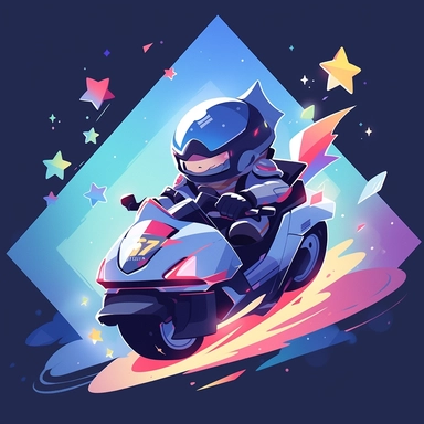 vector illustration, super cute kawaii boy drive a motorcycle racing clipart, , bright color, natural light, simple solid color background, octane rendering, popular in the art station, gorgeous, ultra-wide angle, 8K, HD, realism