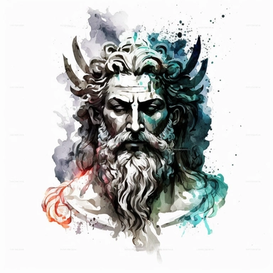 Greek god Hades, clipart format, watercolour, full white background