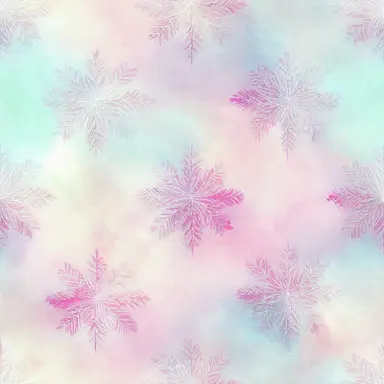 gradient snowflakes pattern simetric, white background in watercolor clipart style
