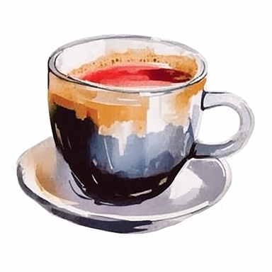 a Coffee cup in the style of watercolour clipart with detailed brush strokes