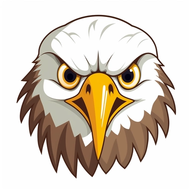 comical eagle head. Cartoon, clipart style. No background.
