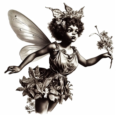 vintage clipart illustrations from a book on afrocentric faeries