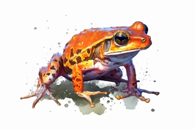 Watercolor, Oregon Spotted Frog Amphibian, clipart, hd, on a white background, spaced out