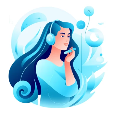 clipart in light blue colors in modern style showing how a phone call is recorded