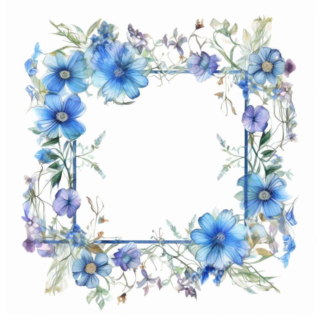 complex watercolor illustration of beautiful frame made of bohemian ...