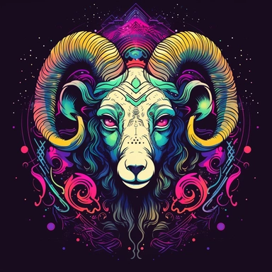 LSD trip, colours, logo, aries head, 4k, clipart