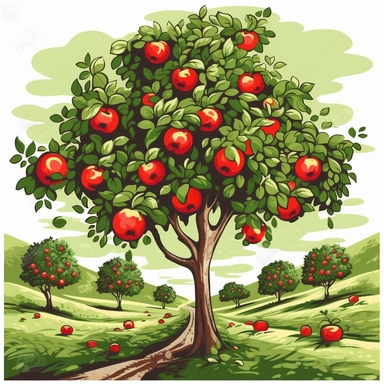 clipart apple trees
