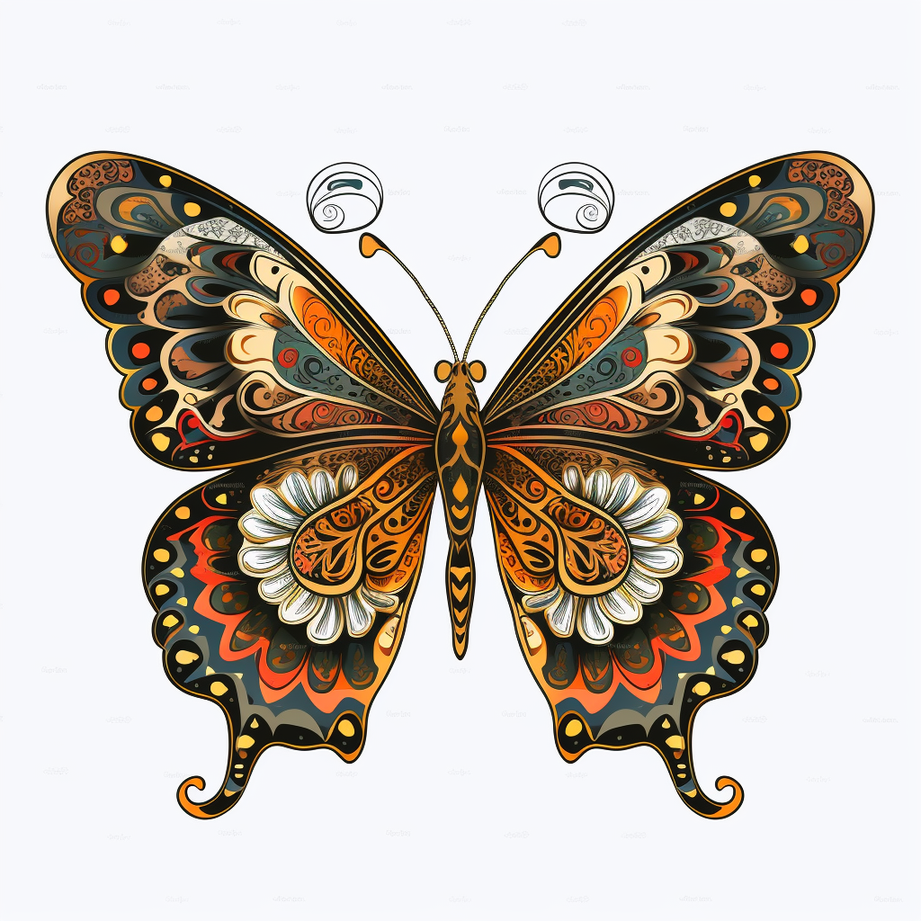 butterfly clip art black and white