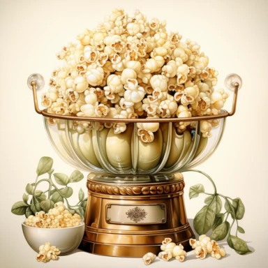 A realistic high detailed watercolor wedding popcorn machine, pastel colors, in the style of digital print, clipart, illustration, sticker, ultra high definition, rich details, 32K, HD