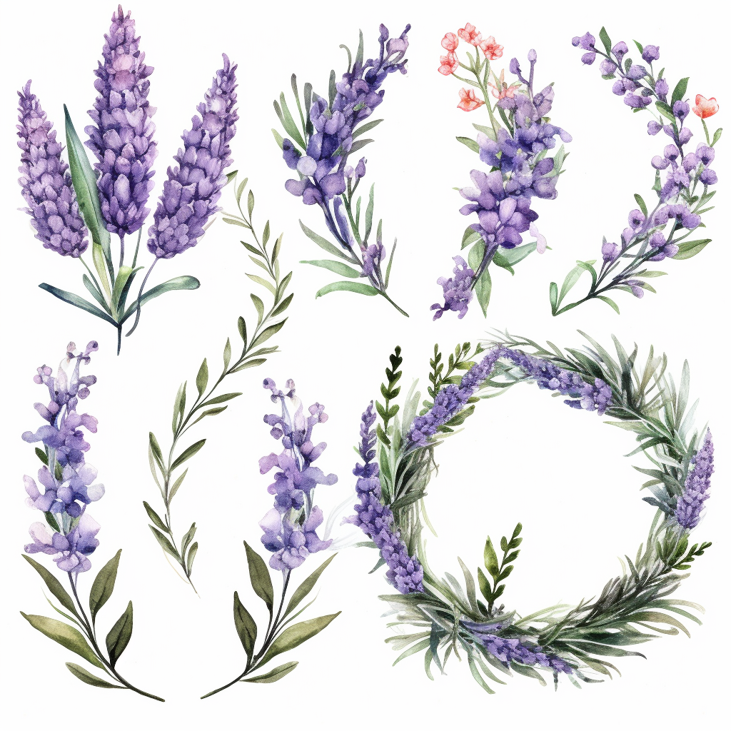lavender wreath cliparts