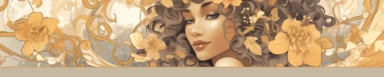 banner for an etsy shop that sells beautiful clipart and coloring pages and is very juvenile elegant aesthetic and fresh, style of alphonse mucha black girl inclusive, style of mariola budek, artistic