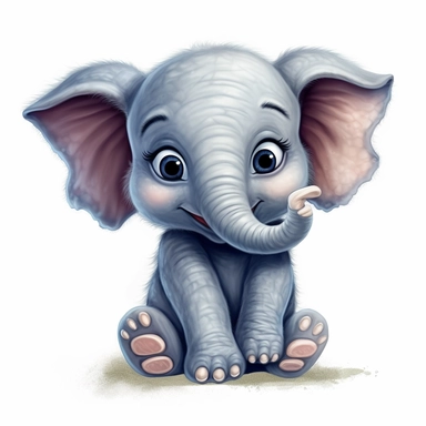 baby elephant cute clipart, elephant art, elephant clipart, elephant images, cute elephant, cute animal clipart, fantasy clipart, isolated on white background, no text, hdr, 8k