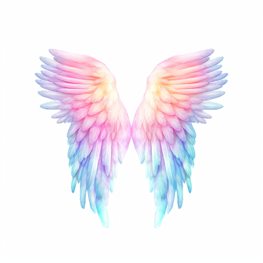 heavenly glowing ethereal white angel wings holy light subtle neon ...