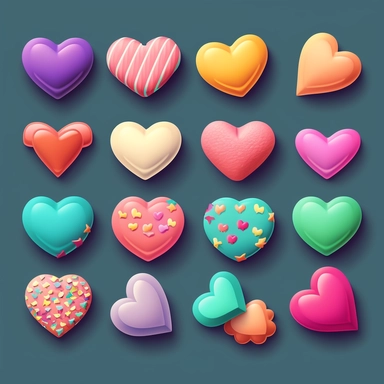 candy hearts, vector, clipart, sticker