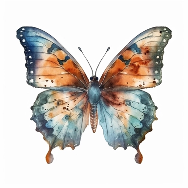 watercolor butterfly clip art very detailed