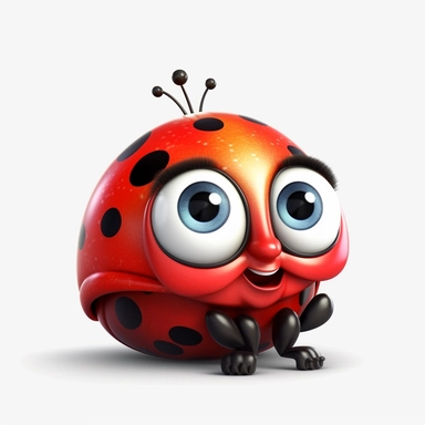 funny Cute Ladybug Cartoon Clipart , white Background , graphic , artist
