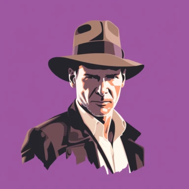 Indiana jones meme clipart purple background