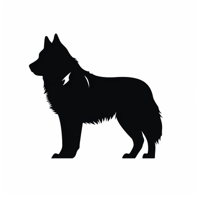 Black full body silhouette Akita SVG icon, Cricut Silhouette Graphics, white background, minimal detail, no shading, SVG Dxf EPS Png Cdr Ai Pdf Vector Art Clipart Digital Cut Print File