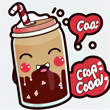 cartoonish cute Kawaii coke sticker png clipart