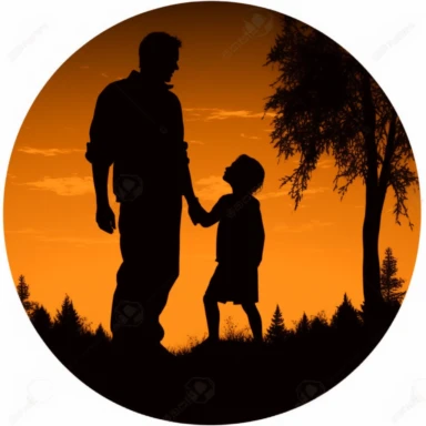 Dad and Child Silhouette, clipart,