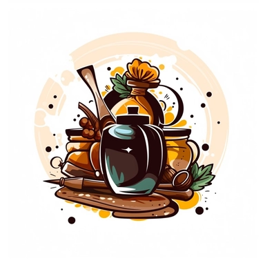 cooking food vector logo brown colors, white background, clipart style, 2d vector