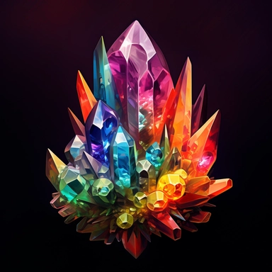 large formation of crystal found in the deep forest 7 Chakra clipart