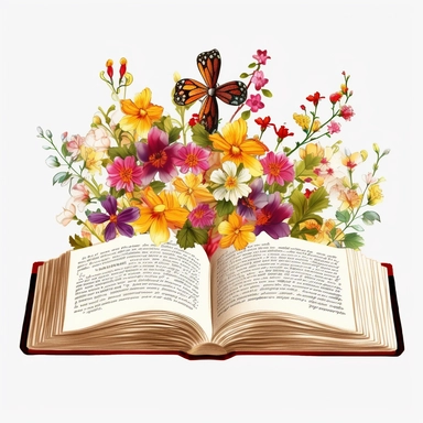 open bible with flowers and crosses, clipart, vector, white background-- s 250 q 2