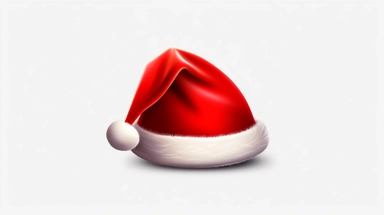 Santa Christmas Hat Clipart Vector isolated on white background realistic photography, Higher coherence, Improved sharpness, accuracy, perfect look, perfect lighting, center of frame, ultra HD, 8k, Full body, OC renderer, sweet,sweet, dynamic background,(no unwanted borders or text artifacts)