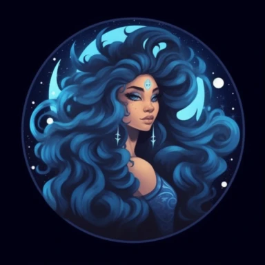create a simple clipart of Luna, the Moon Guardian: A celestial being with luminous skin and flowing moonlight hair who protects the night sky.