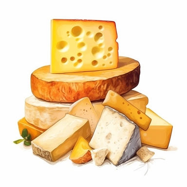 cheese , clip art style, white background, masterpiece