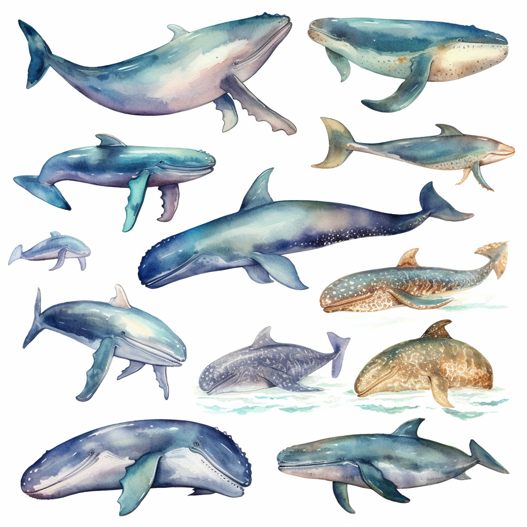 cartoon whale cliparts