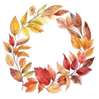 autumn leaves frame border, watercolor art, clipart, warm color palette, isolated on a white background, very high quality, 8k
