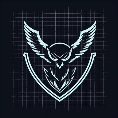 and combine it with a cyber security shield in clipart style. The output needs to be a one color logo for a cyber security company that has all the wisdom in it.
