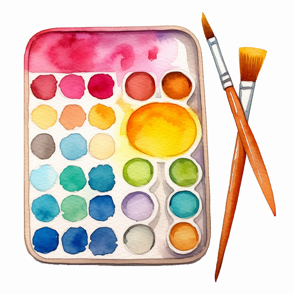 Painting Palette Clipart, Paint Palette Clip Art Paintbrush Watercolor  Teacher Classroom Cute Digital Graphic Design Small Commercial Use