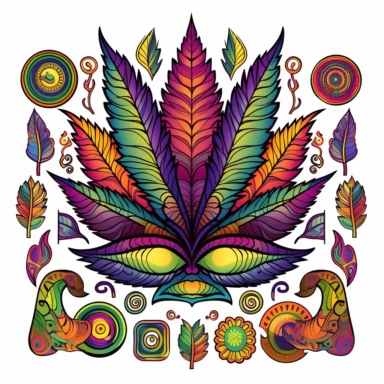 Embark on a mind-bending journey with a psychedelic cannabis clipart collection that merges vibrant colors, intricate patterns, and the iconic cannabis leaf. Visualize a captivating assortment of cannabis-themed clipart, infused with psychedelic aesthetics. Each clipart image showcases the distinctive shape of the cannabis leaf adorned with mesmerizing patterns, vivid colors, and trippy elements. Let the psychedelic colors burst forth, creating an explosion of vibrant hues that evoke a sense of 