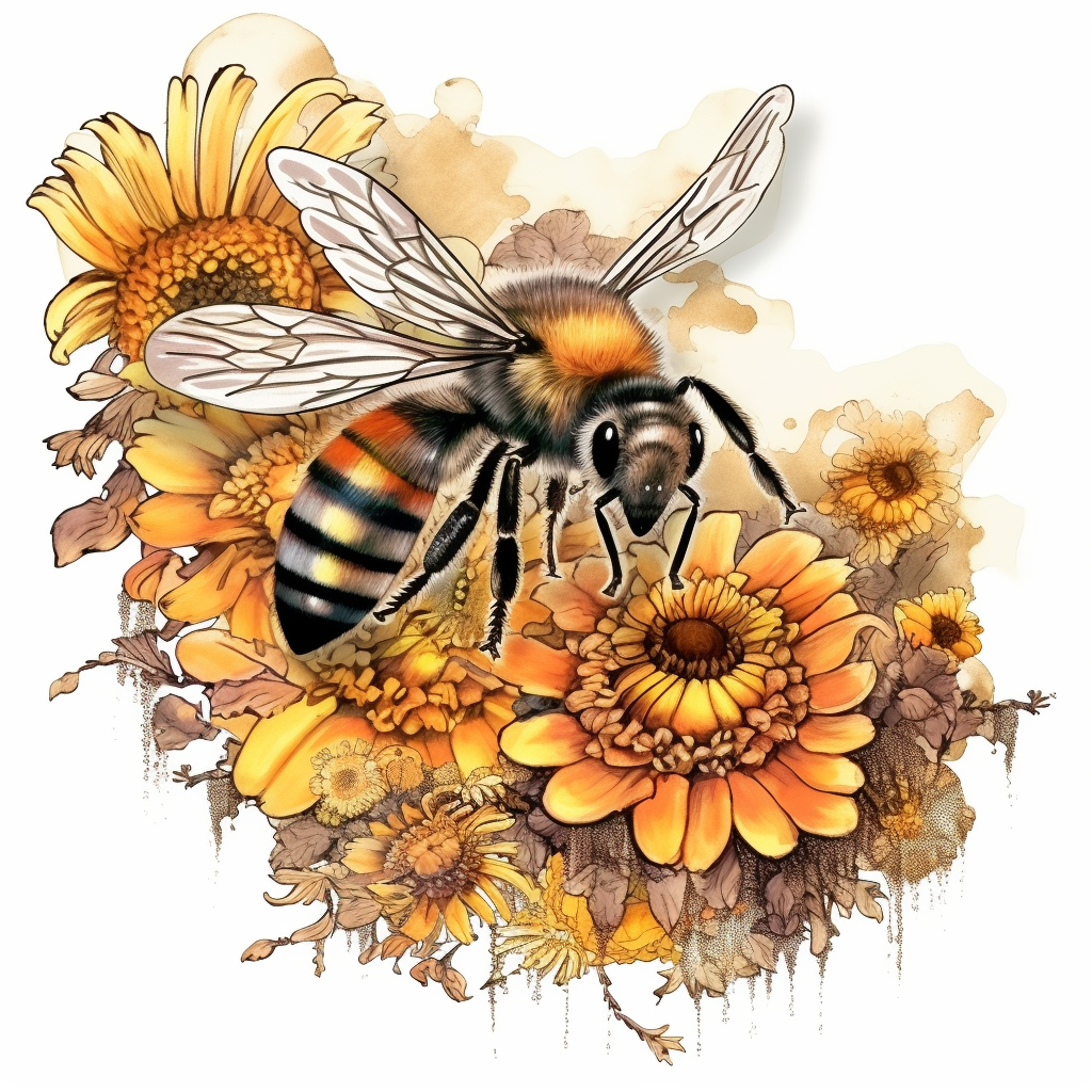 honey bee designs cliparts, artistic, creative, intricate, detailed ...