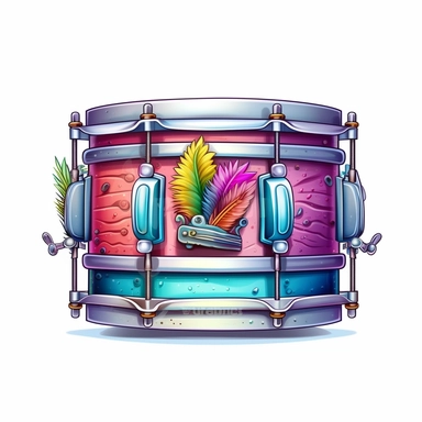 Cute Beautiful Retro 90s Color drum Sublimation Clipart,Cartoon, hyper realistic, intricate detail, illustration style,high solution,on the white background