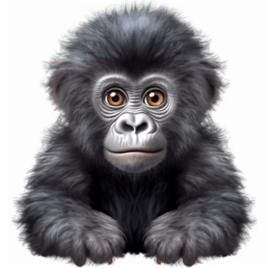 cute baby safari animals fluffy adorable big bright eyes gorilla clipart white background transparent background Job ID: fbdb1af1-d1ab-4dc8-9d46-5e0344cf4d9f seed 3183819806