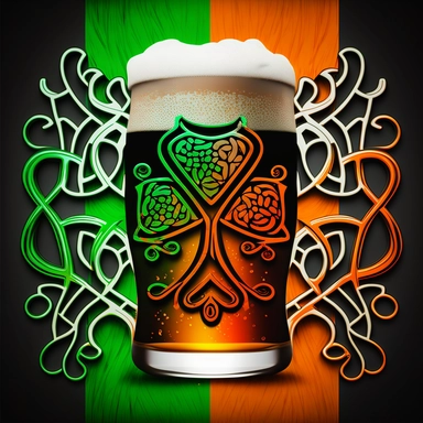 clipart, celtic pattern, irish flag beer shamrocks, abstract design