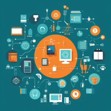 internet of things, smart home system, clipart